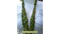 Green Layered Necklaces Beaded